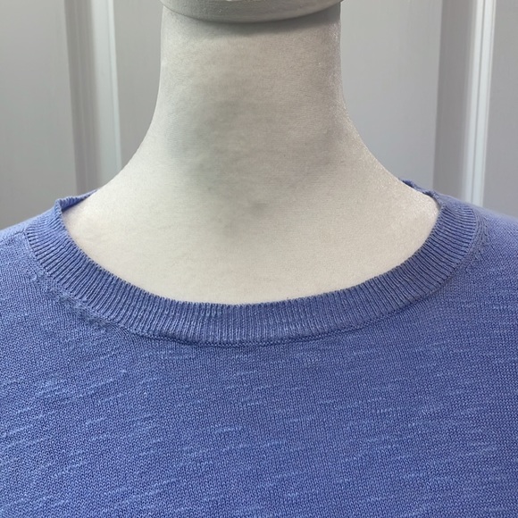 Eileen Fisher crew neck linen/cotton tunic sweater in periwinkle. Size L. EUC - Picture 2 of 8